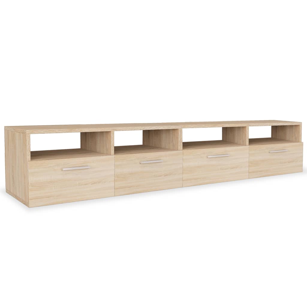 Tv-meubels 2 st 95x35x36 cm bewerkt hout eikenkleurig