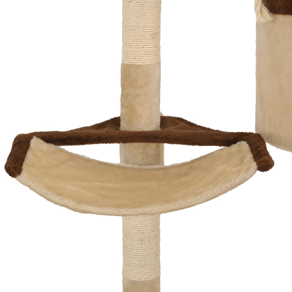 Kattenkrabpaal met krabpalen wandmontage 194 cm