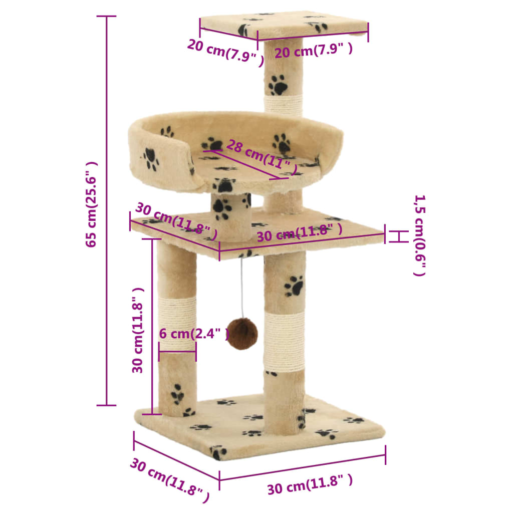 Kattenkrabpaal sisal krabpalen 65 cm