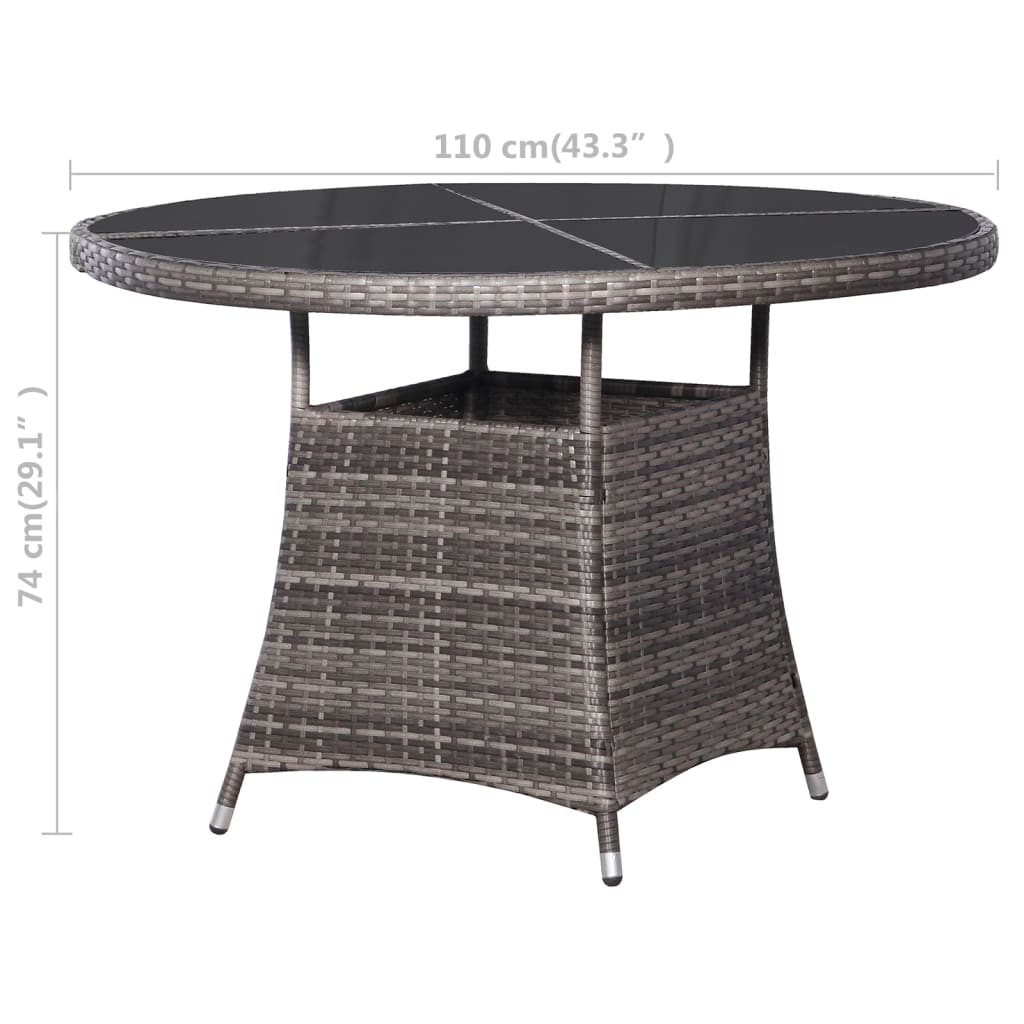 Tuintafel 110x74 cm poly rattan