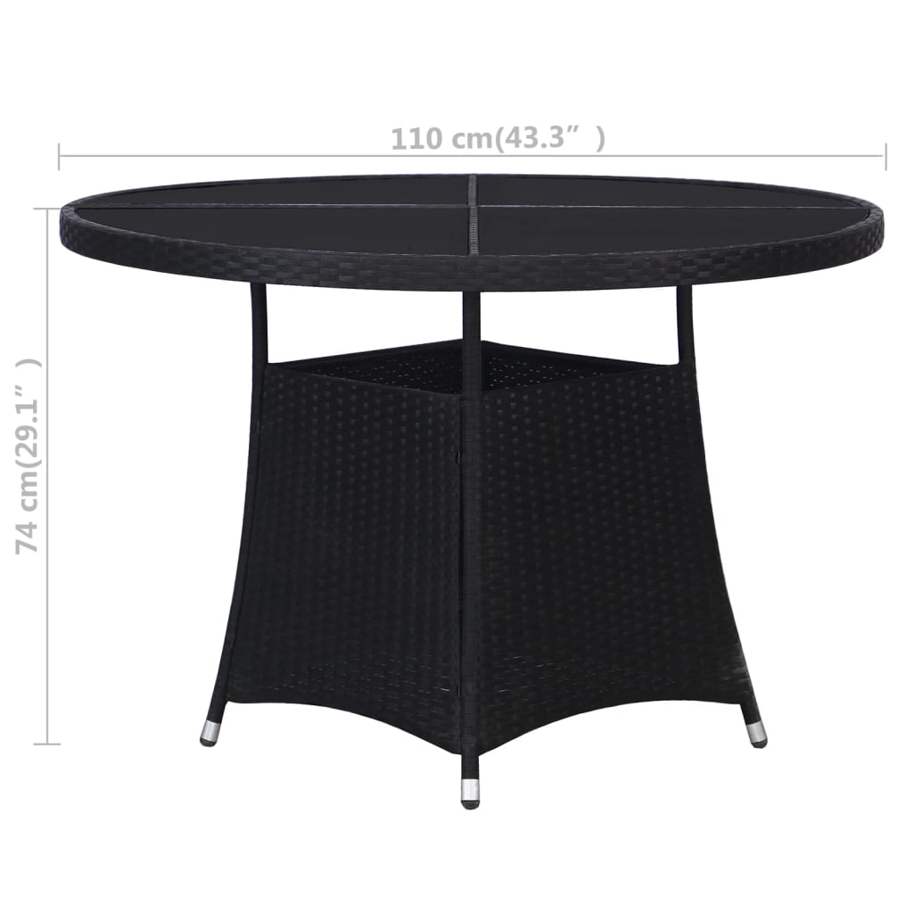 Tuintafel 110x74 cm poly rattan