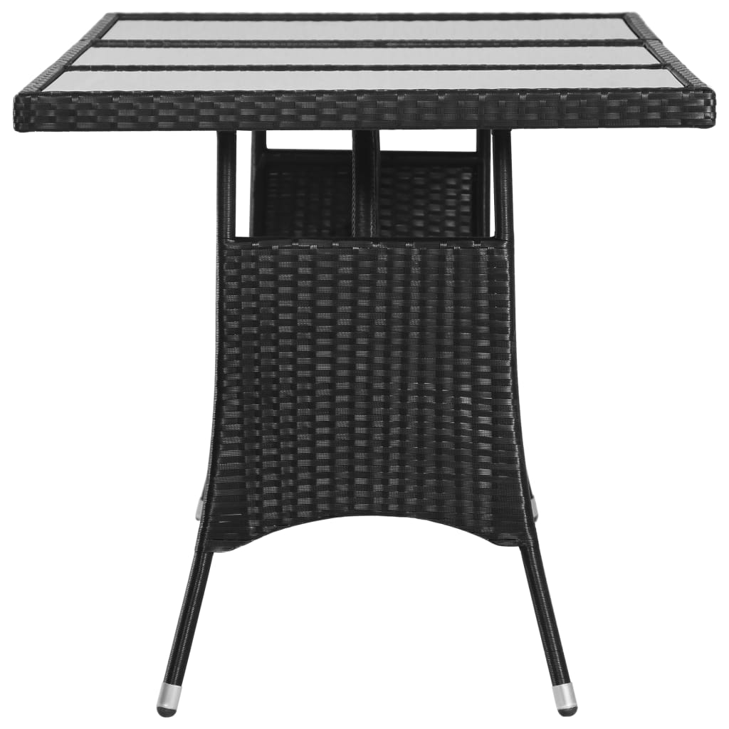 Tuintafel 80x80x74 cm poly rattan zwart