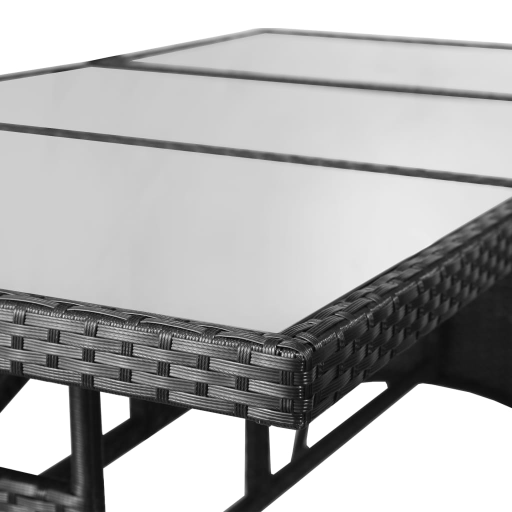 Tuintafel 80x80x74 cm poly rattan zwart