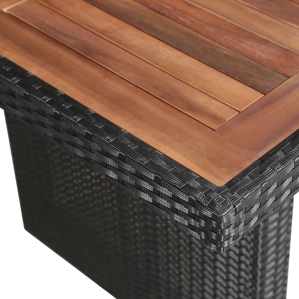 Tuintafel 240x90x74 cm poly rattan glas