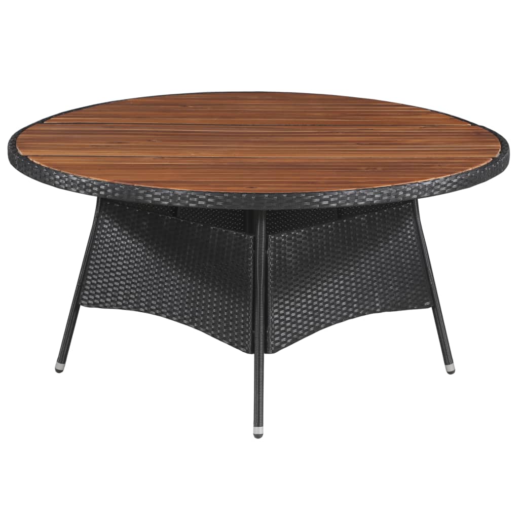 Tuintafel 115x74 cm poly rattan en massief acaciahout