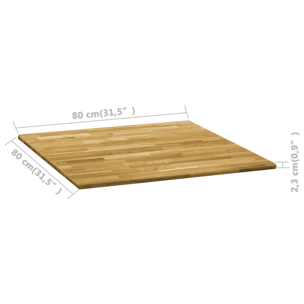 Tafelblad rond 44 mm 800 mm massief eikenhout