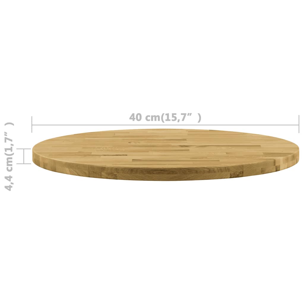 Tafelblad rond 44 mm 800 mm massief eikenhout