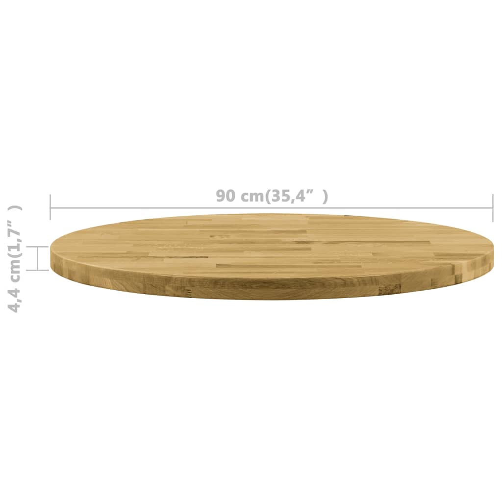 Tafelblad rond 44 mm 800 mm massief eikenhout