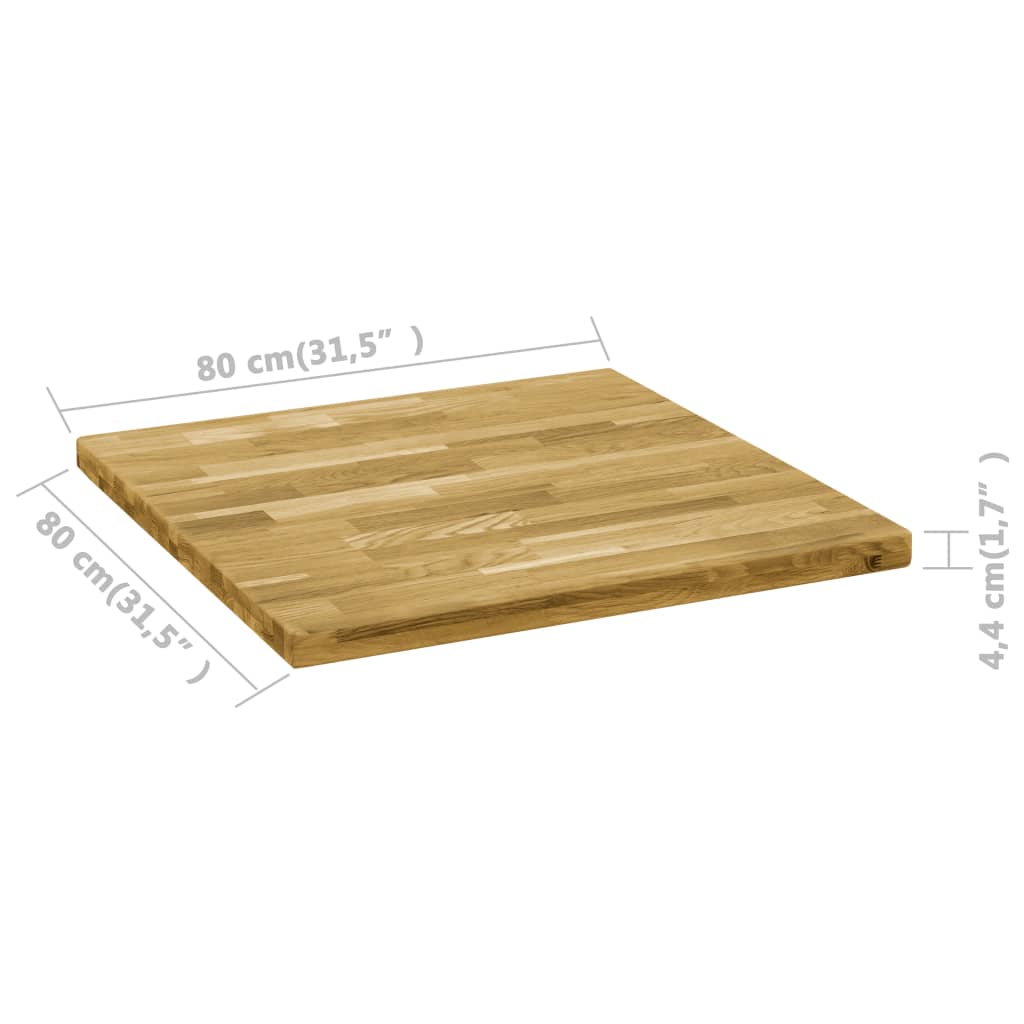 Tafelblad rond 44 mm 800 mm massief eikenhout