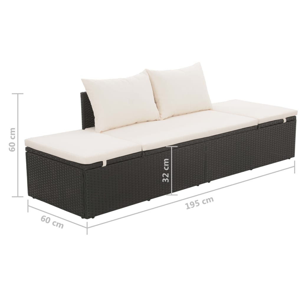 Tuinbed 195x60 cm poly rattan