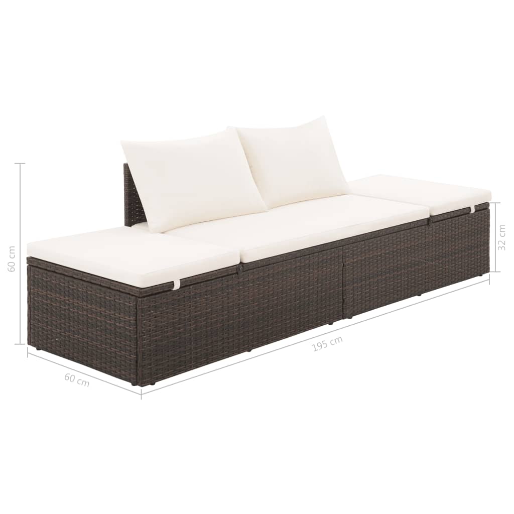 Tuinbed 195x60 cm poly rattan