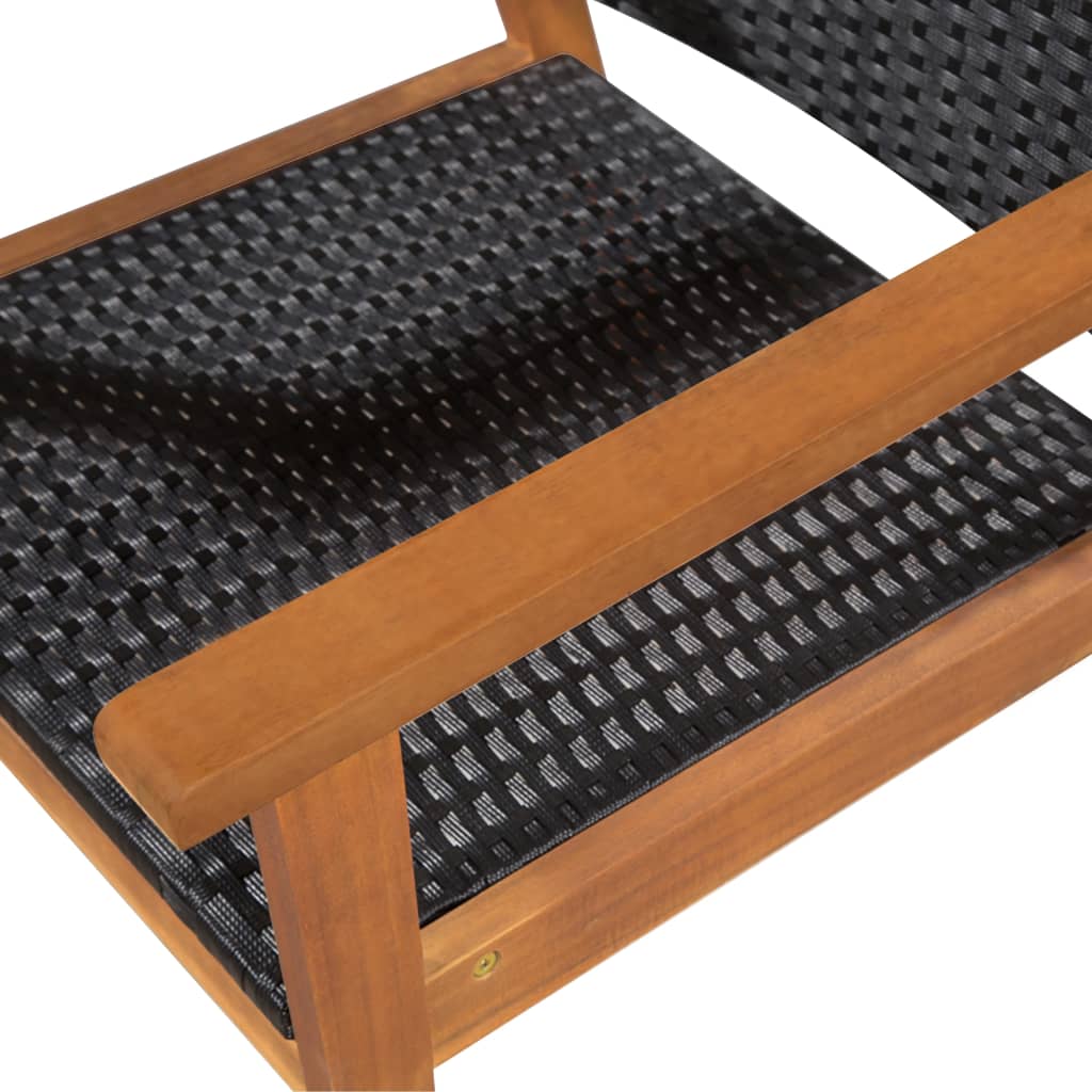 5-delige Tuinset poly rattan zwart en bruin