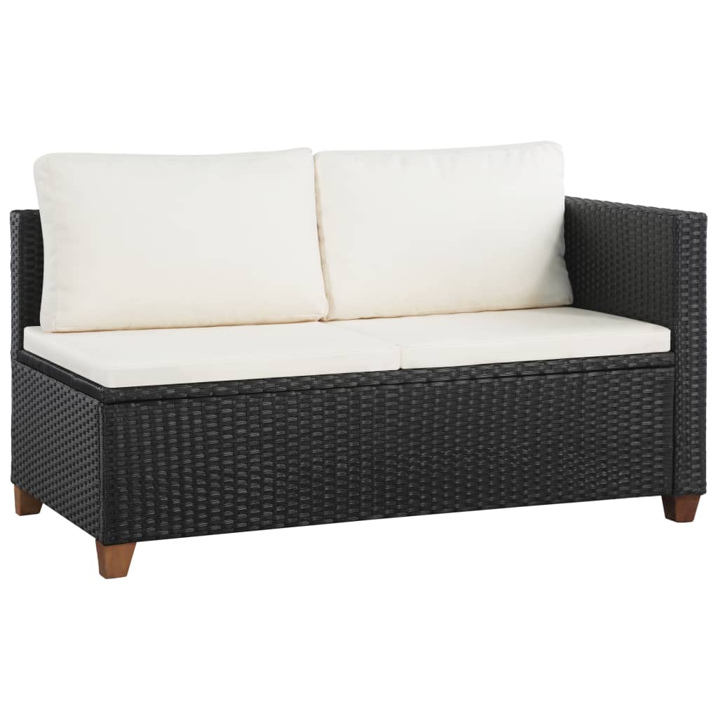 4-delige Loungeset met kussens poly rattan