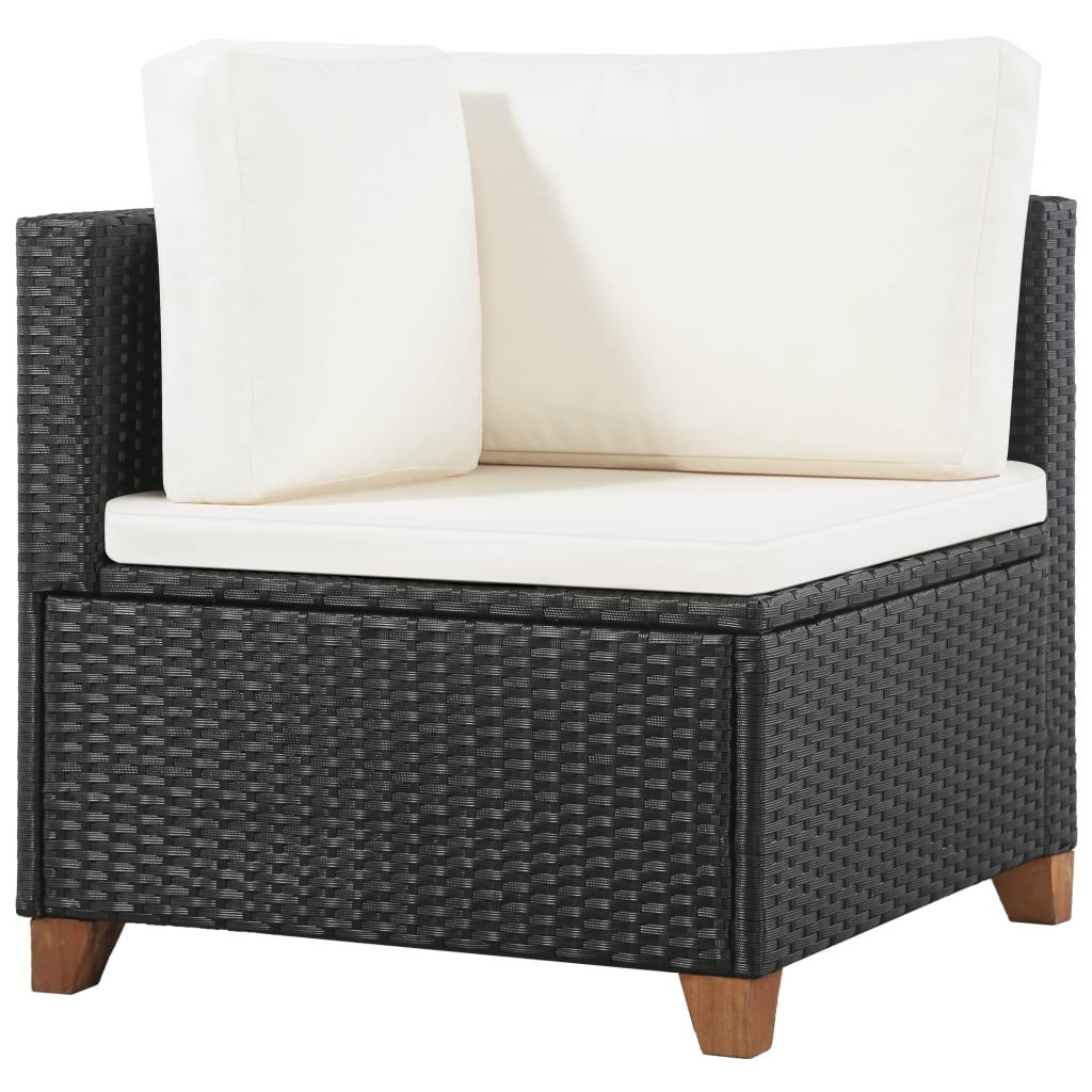 4-delige Loungeset met kussens poly rattan