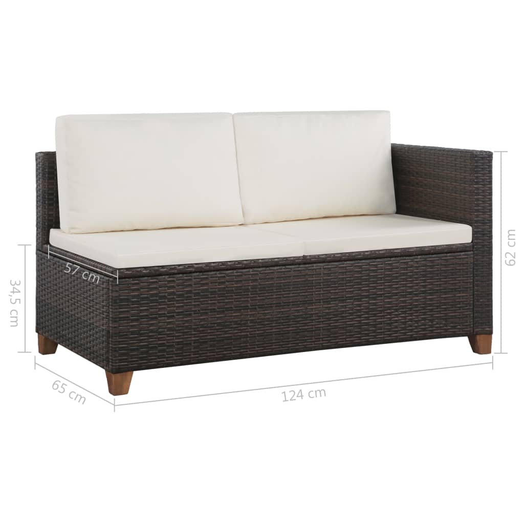 4-delige Loungeset met kussens poly rattan