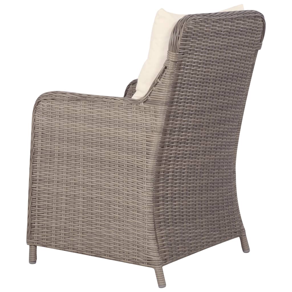 Tuinstoelen 2 st met kussens poly rattan