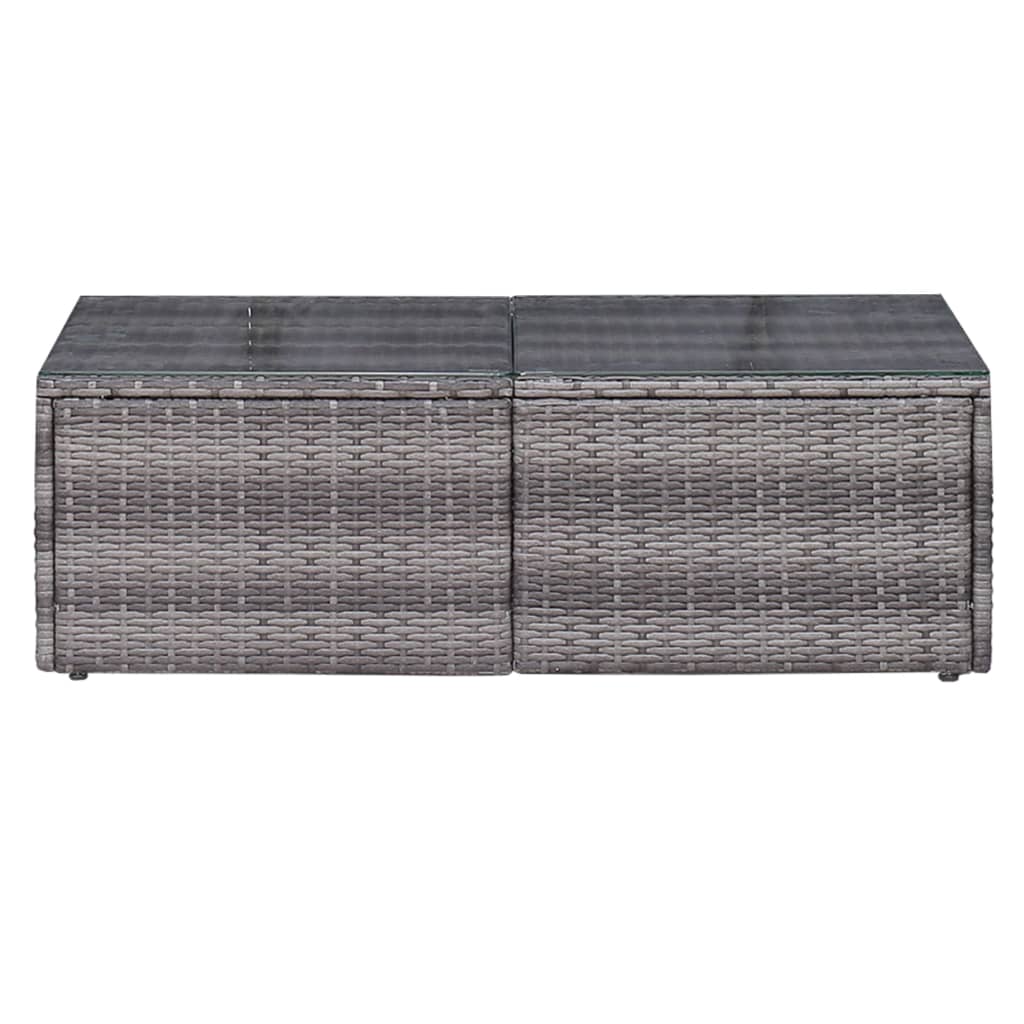 7-delige Loungeset met kussens poly rattan grijs