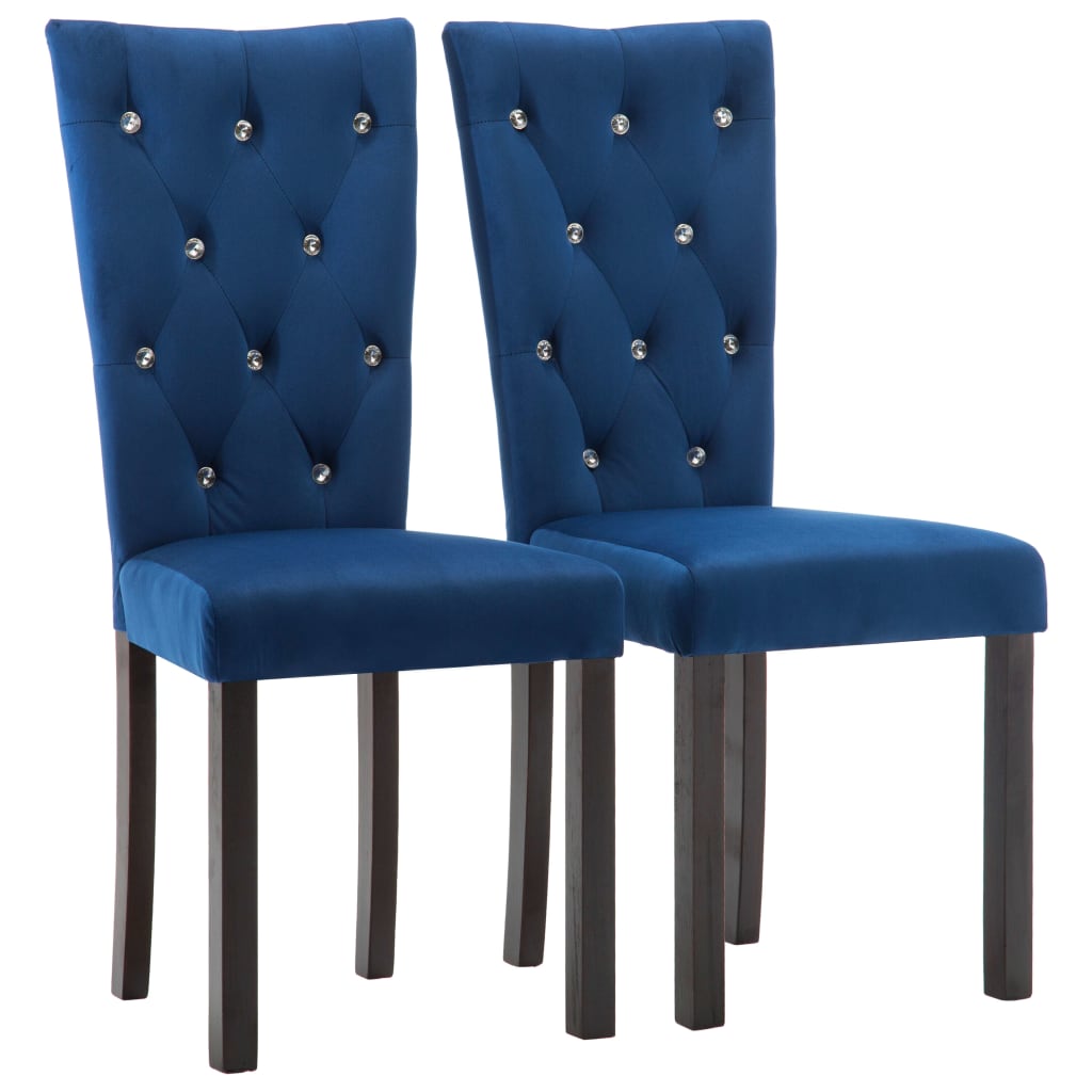 Eetkamerstoelen 4 st fluweel donkerblauw