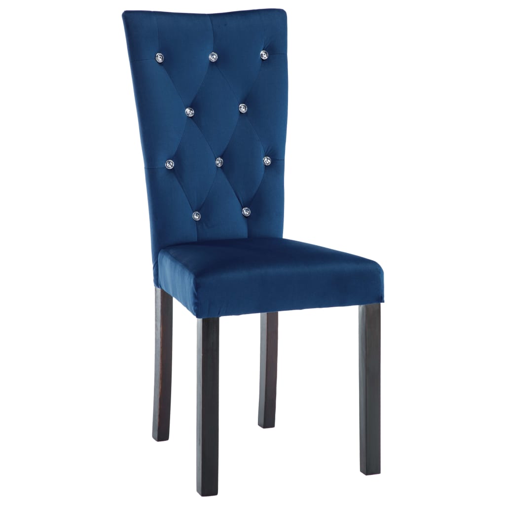 Eetkamerstoelen 4 st fluweel donkerblauw