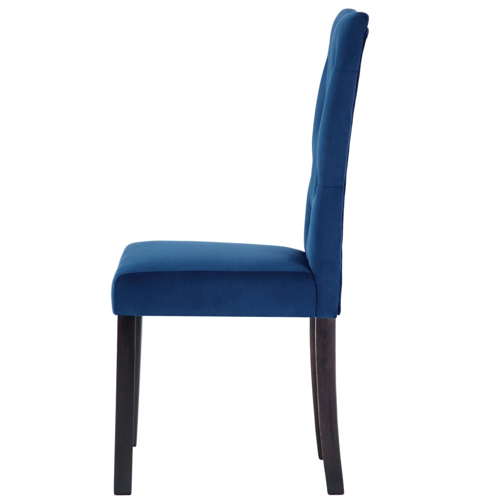 Eetkamerstoelen 4 st fluweel donkerblauw