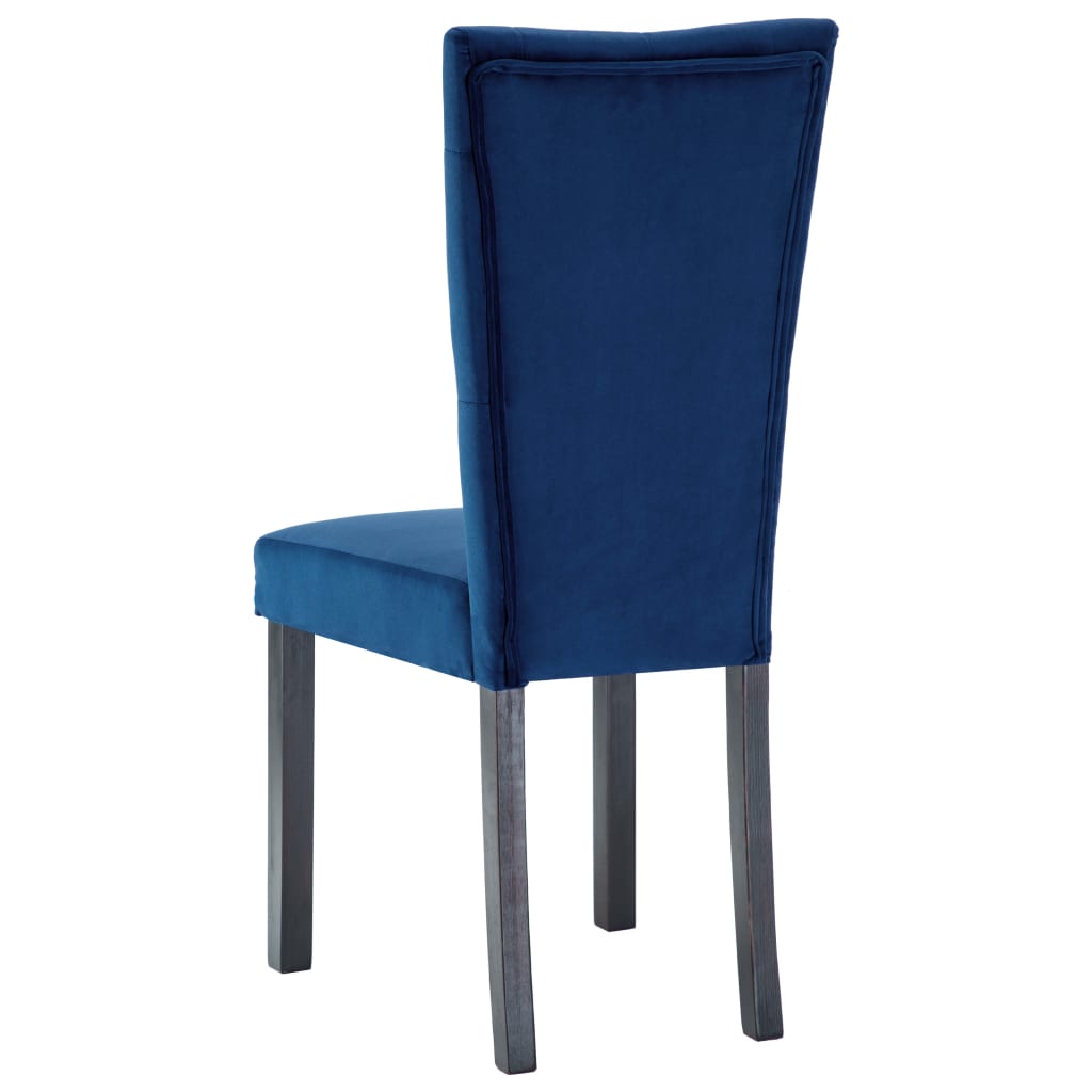 Eetkamerstoelen 4 st fluweel donkerblauw