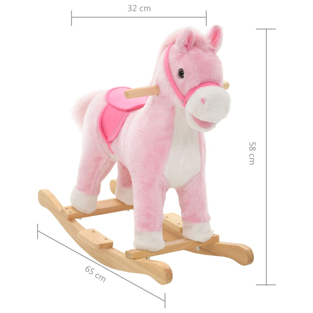 Hobbeldier eenhoorn 65x32x58 cm pluche wit en roze