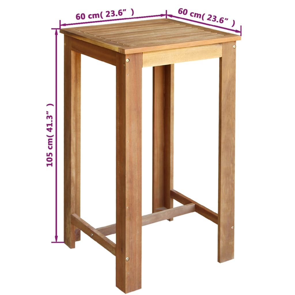 Bartafel 150x70x105 cm massief acaciahout