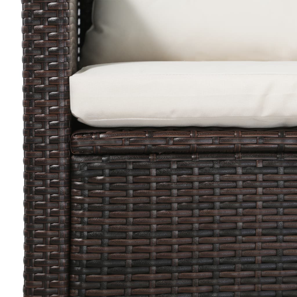 5-delige Loungeset met kussens poly rattan