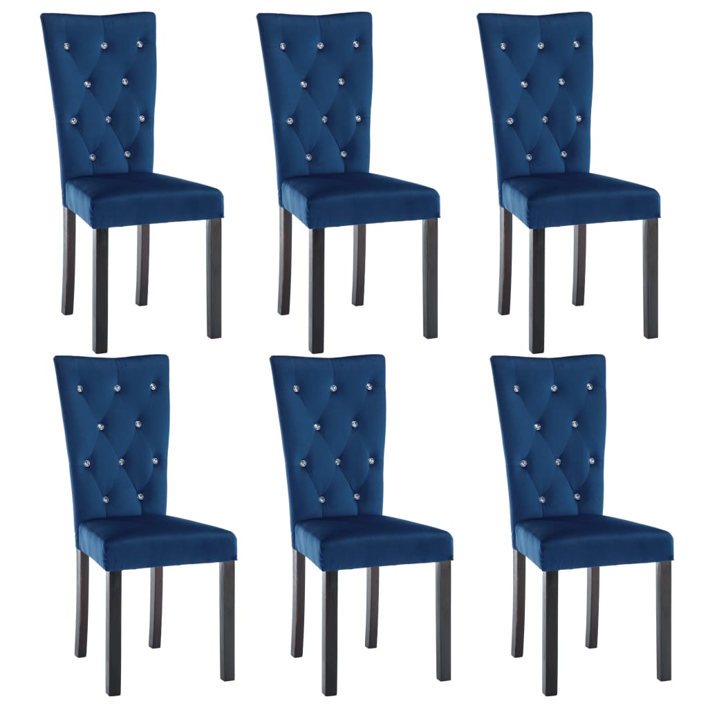 Eetkamerstoelen 4 st fluweel donkerblauw