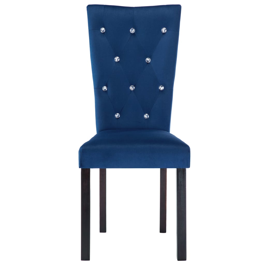 Eetkamerstoelen 4 st fluweel donkerblauw