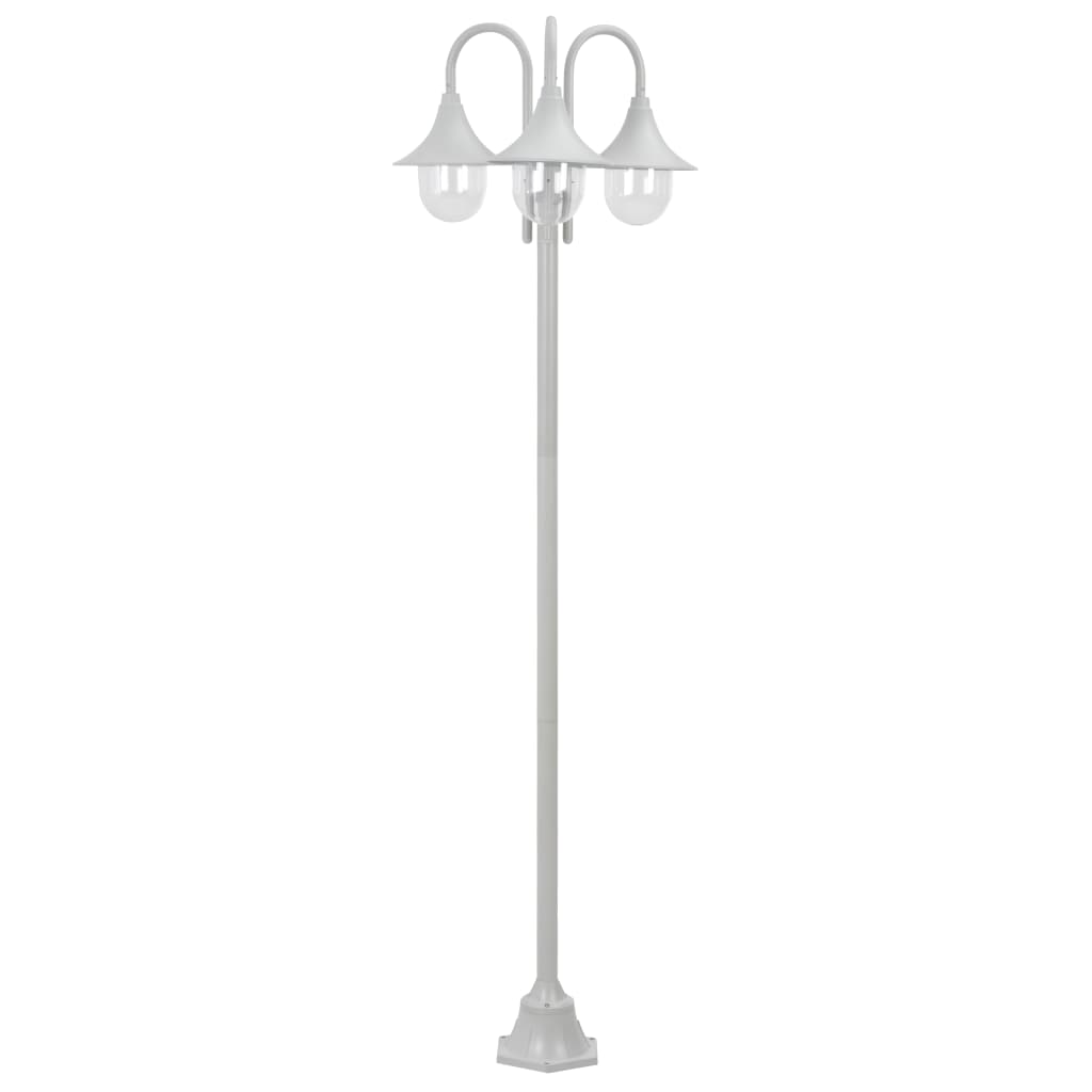 Paalverlichting tuin E27 220 cm aluminium 3-delig