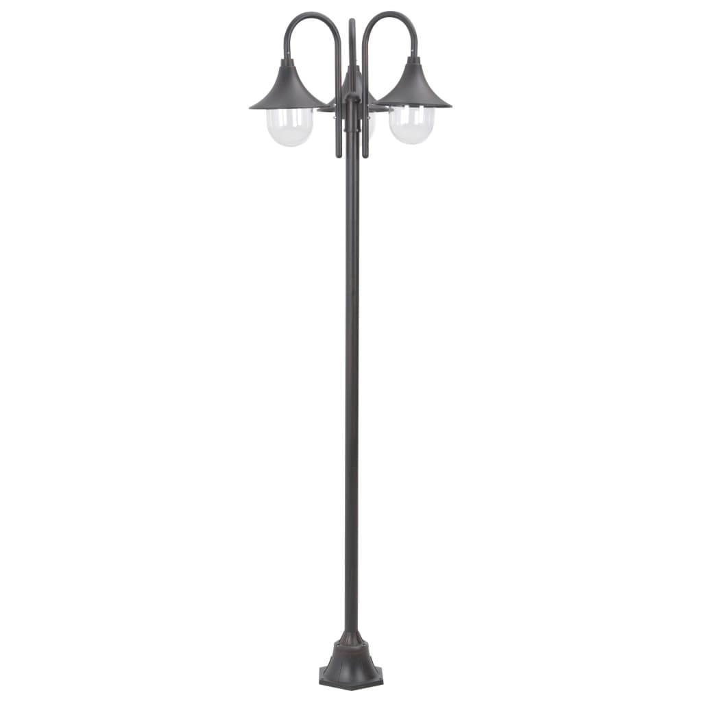 Paalverlichting tuin E27 220 cm aluminium 3-delig