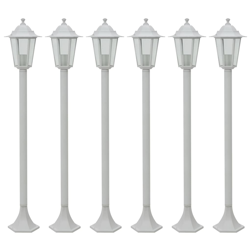 Paalverlichting voor tuin E27 110 cm aluminium 6 st