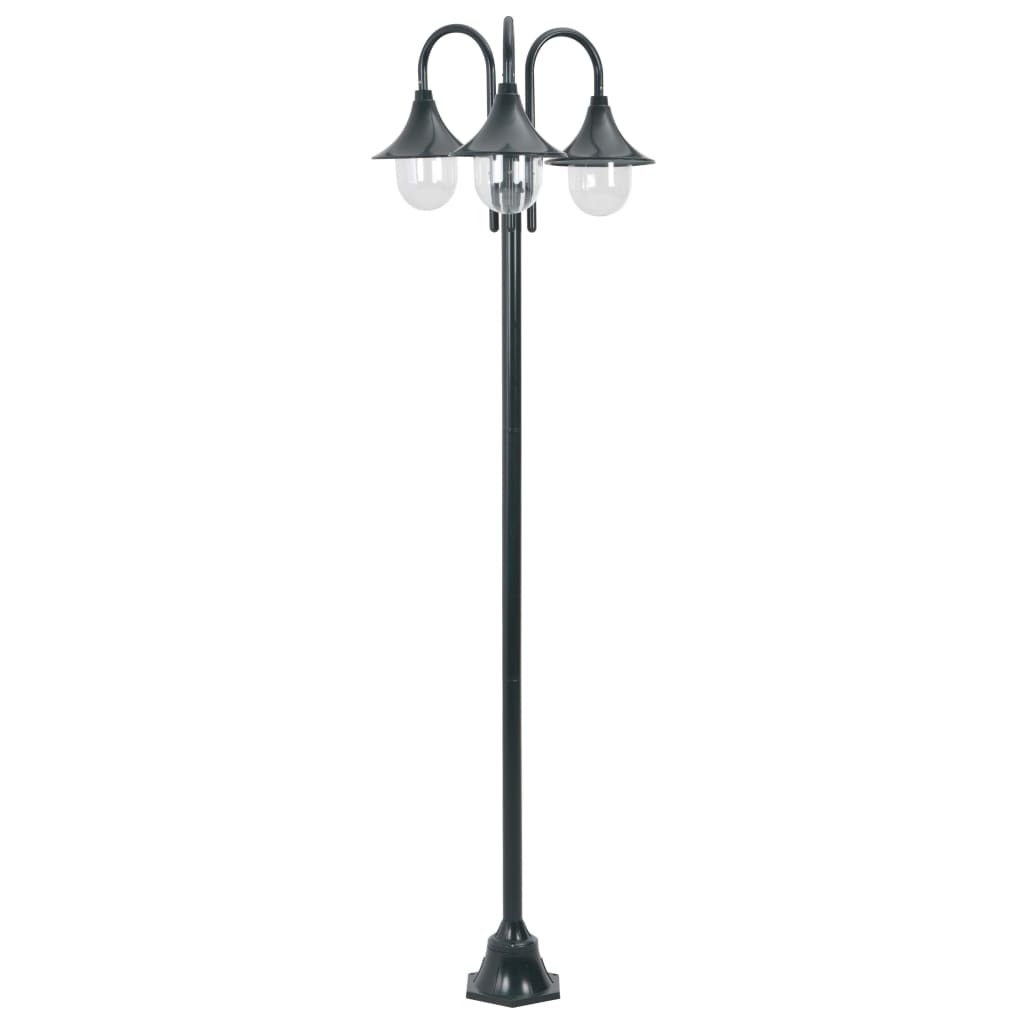 Paalverlichting tuin E27 220 cm aluminium 3-delig