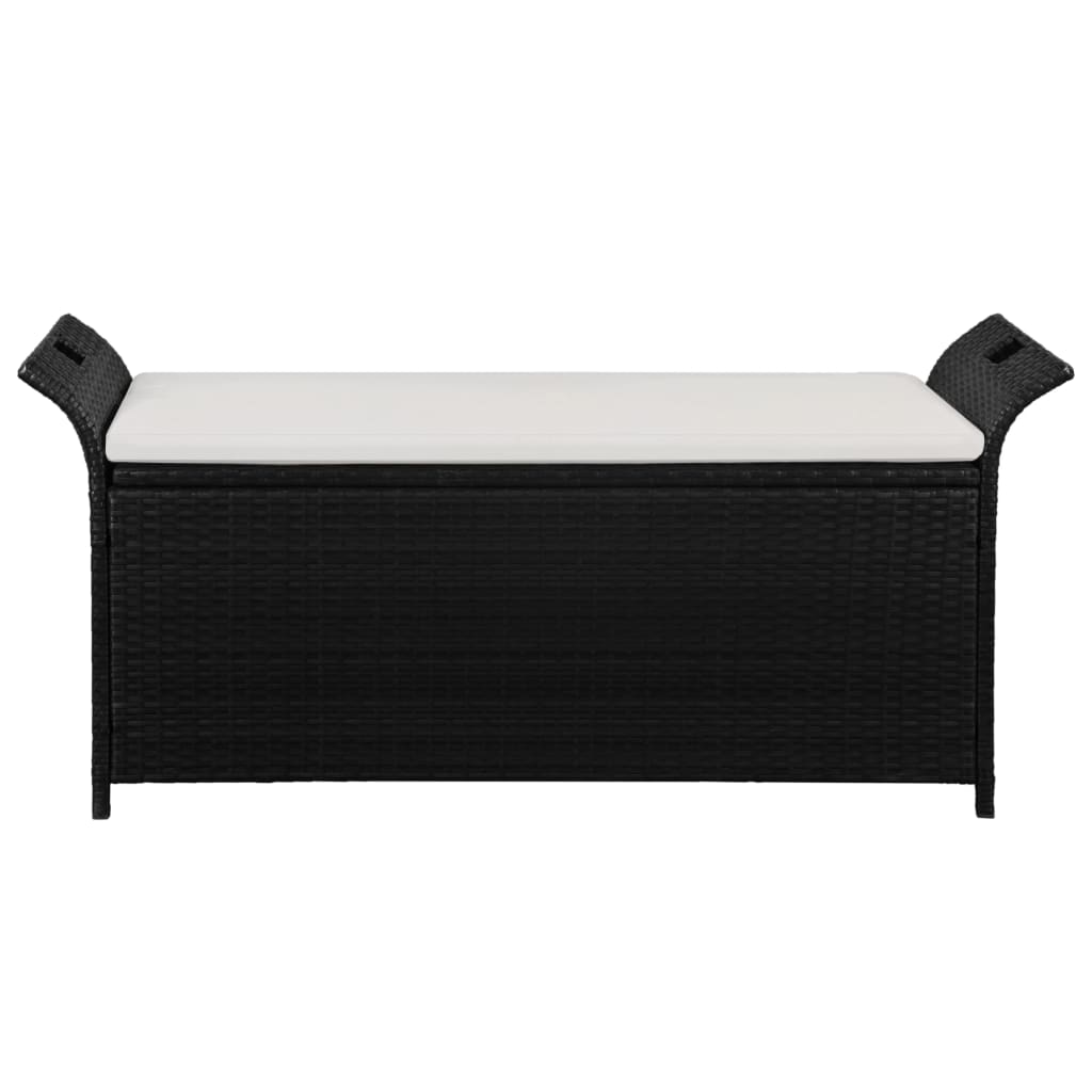 Tuinbank met kussen 116x46x57 cm poly rattan