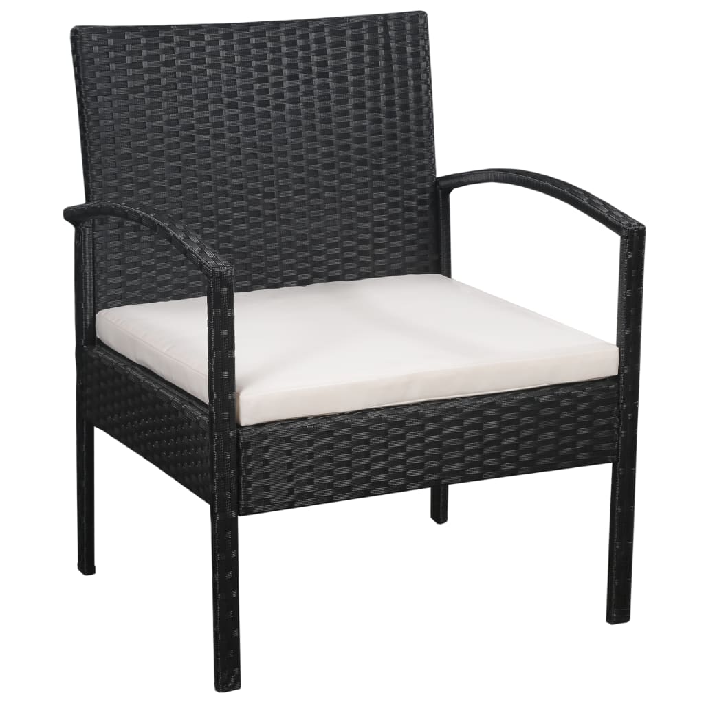 5-delige Loungeset met kussens poly rattan