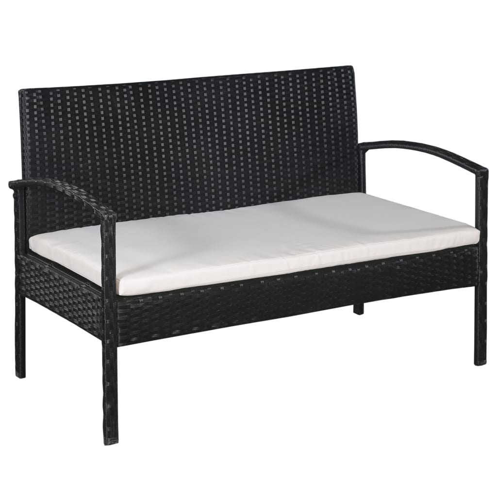 5-delige Loungeset met kussens poly rattan