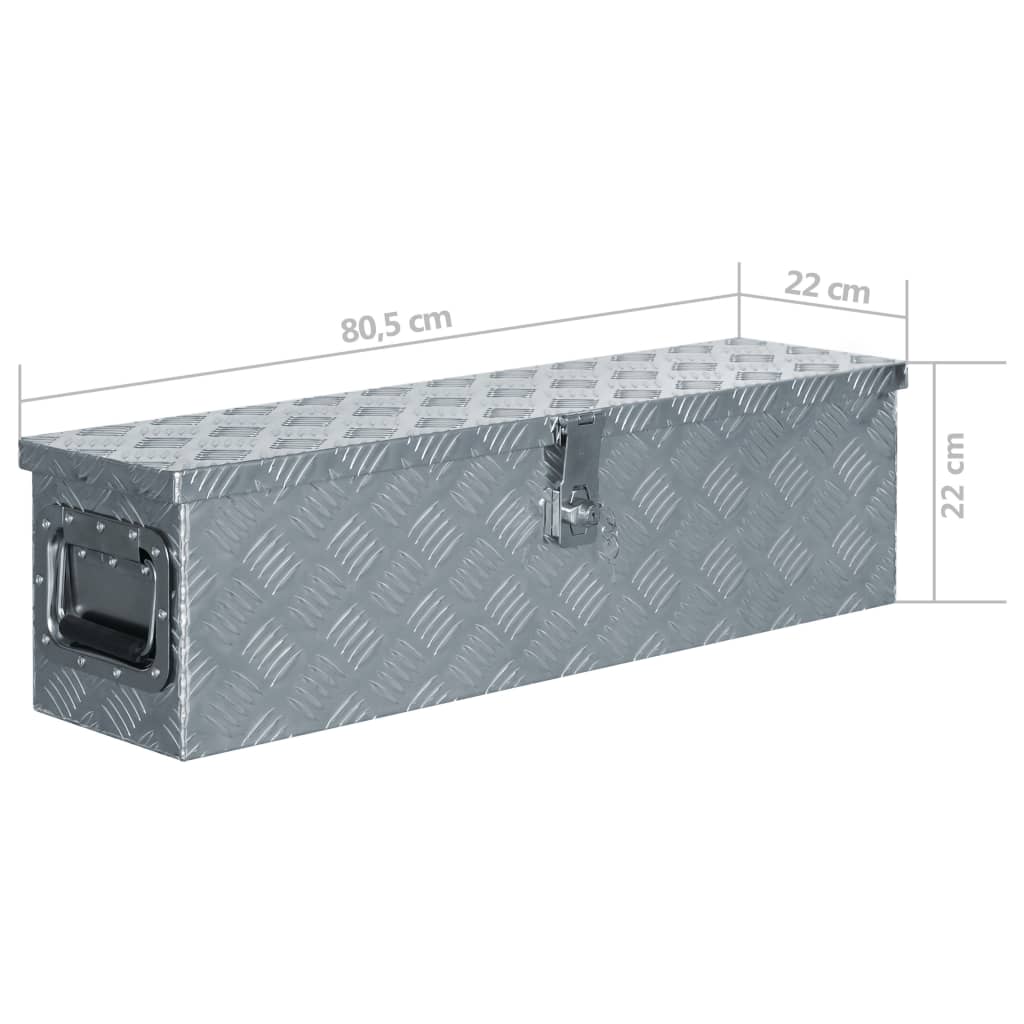 Opbergbox 50x15x20,5 cm aluminium