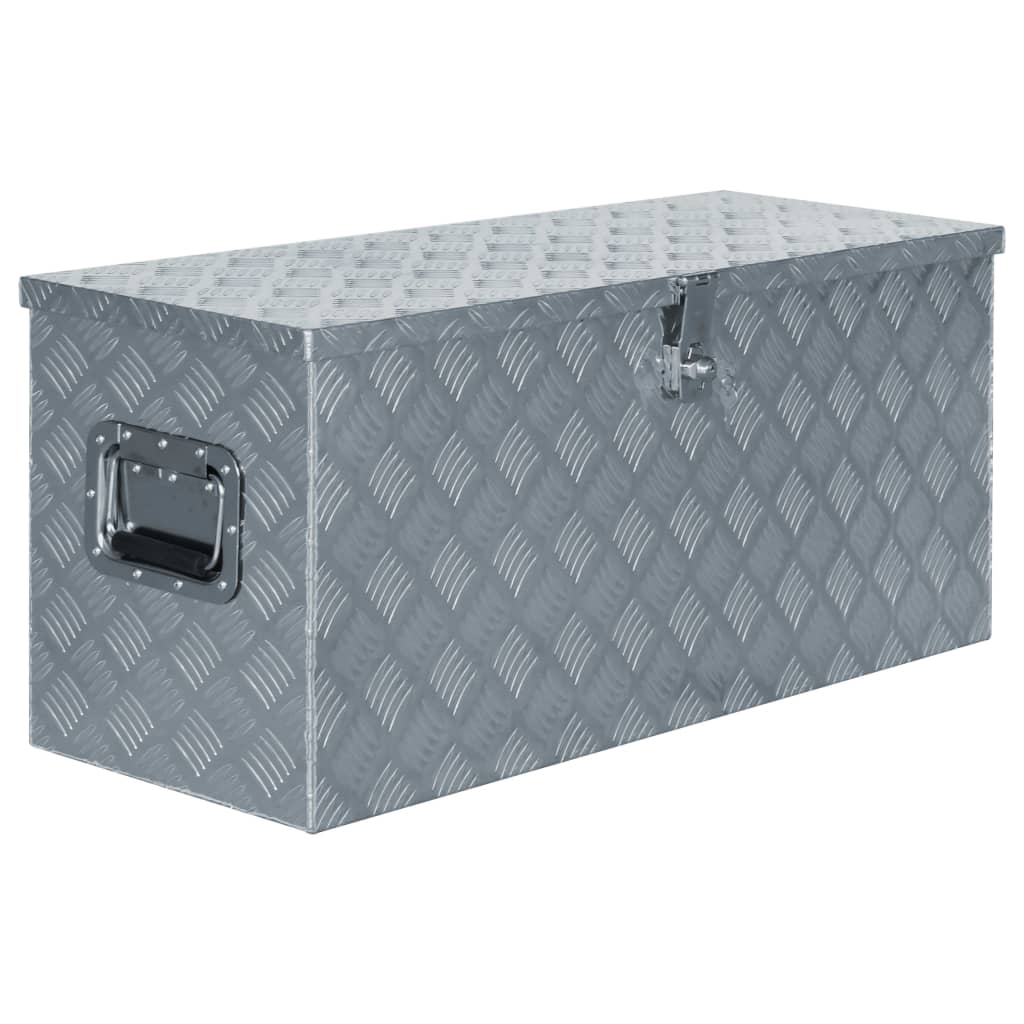 Opbergbox 50x15x20,5 cm aluminium zilverkleurig