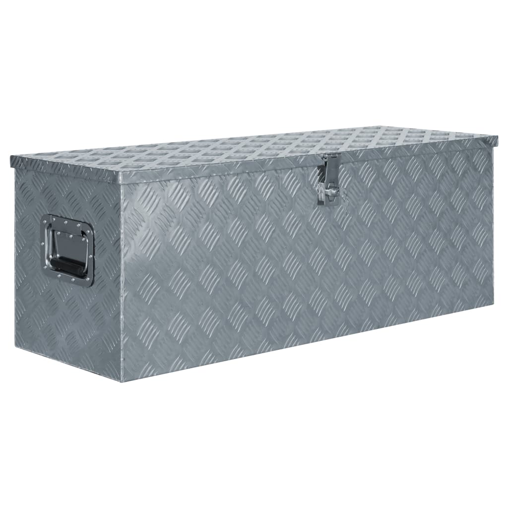 Opbergbox 50x15x20,5 cm aluminium zilverkleurig