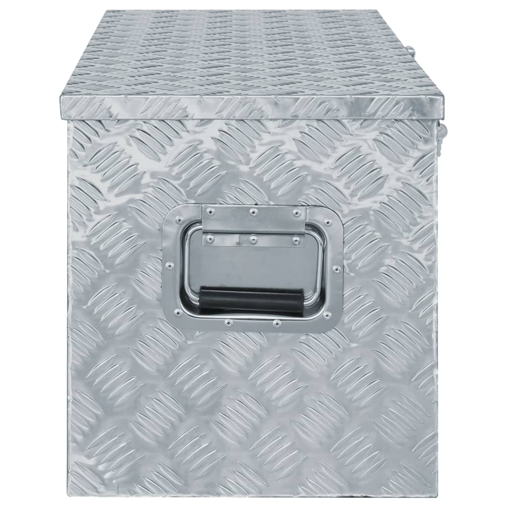 Opbergbox 50x15x20,5 cm aluminium zilverkleurig