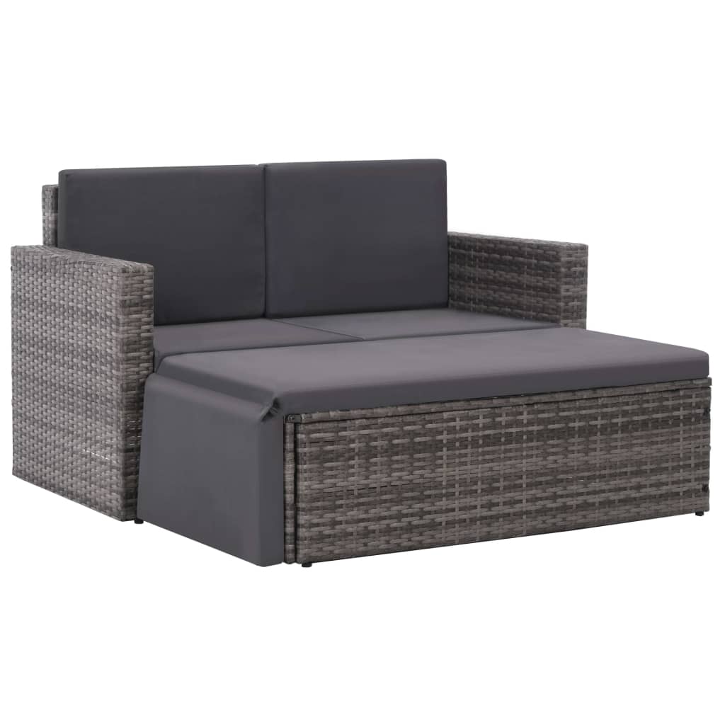 2-delige Loungeset met kussens poly rattan