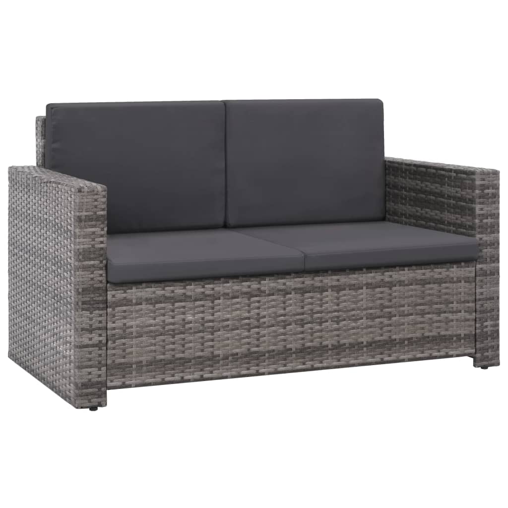 2-delige Loungeset met kussens poly rattan