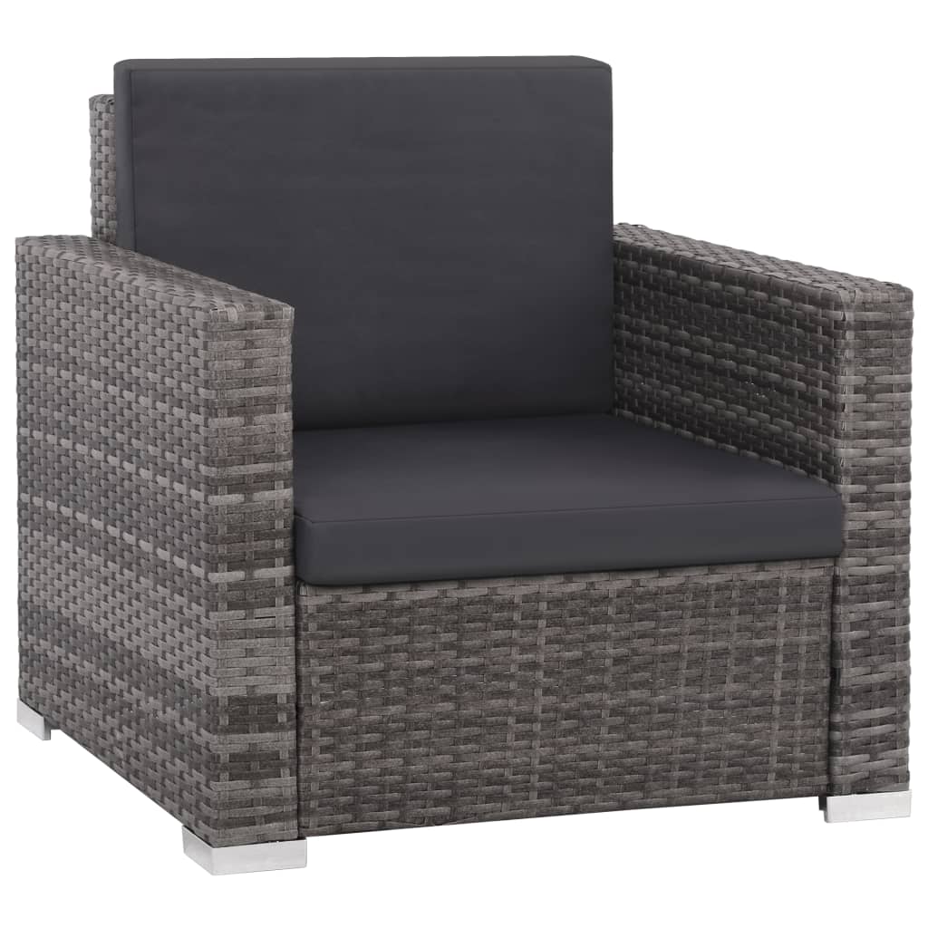 12-delige Loungeset met kussens poly rattan