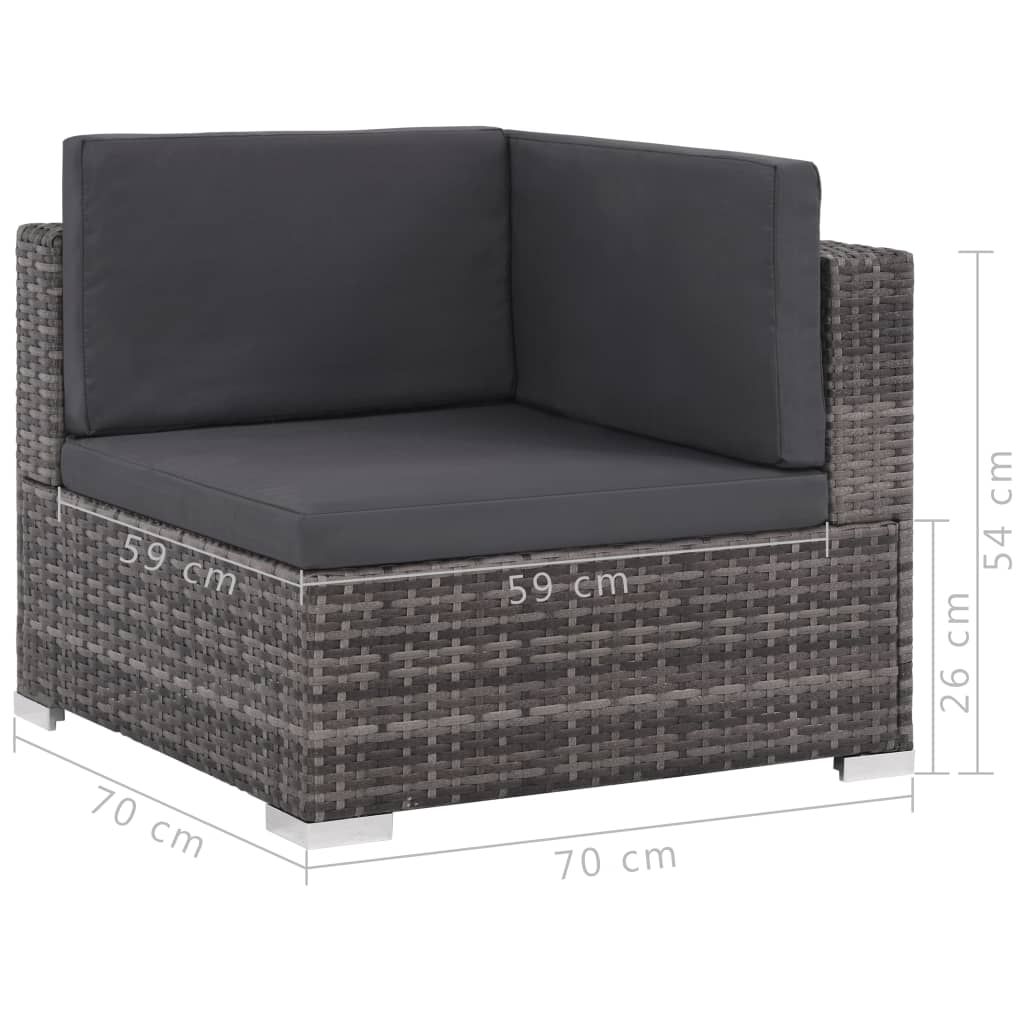 12-delige Loungeset met kussens poly rattan