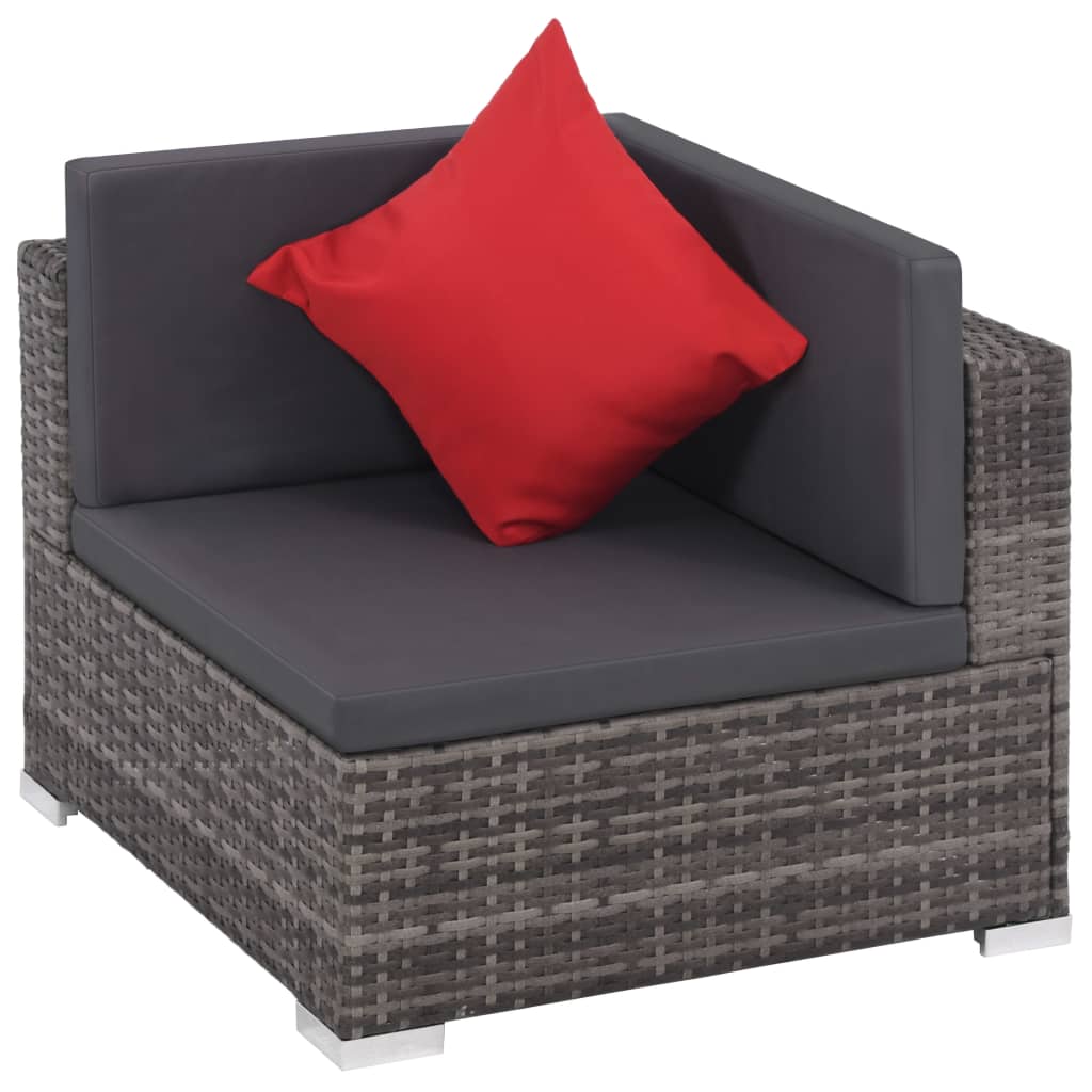 8-delige Loungeset met kussens poly rattan