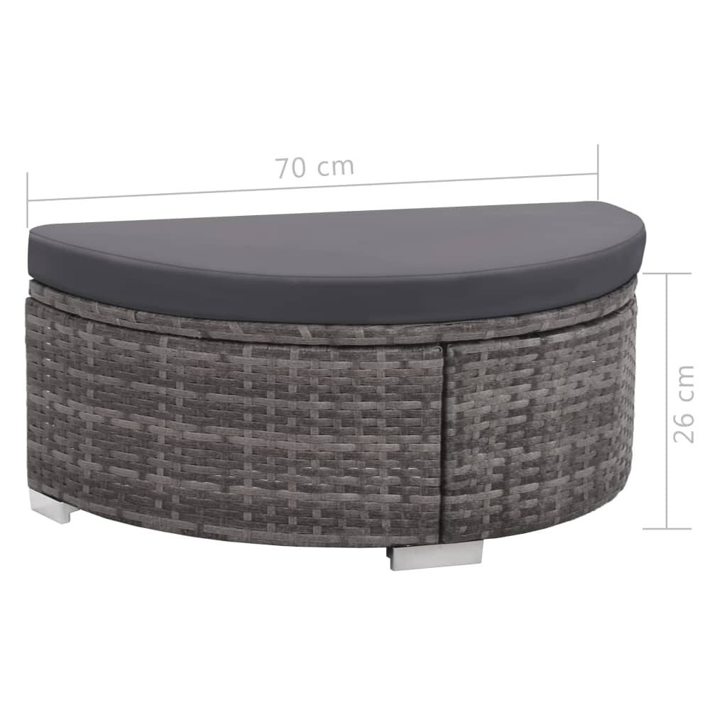 8-delige Loungeset met kussens poly rattan