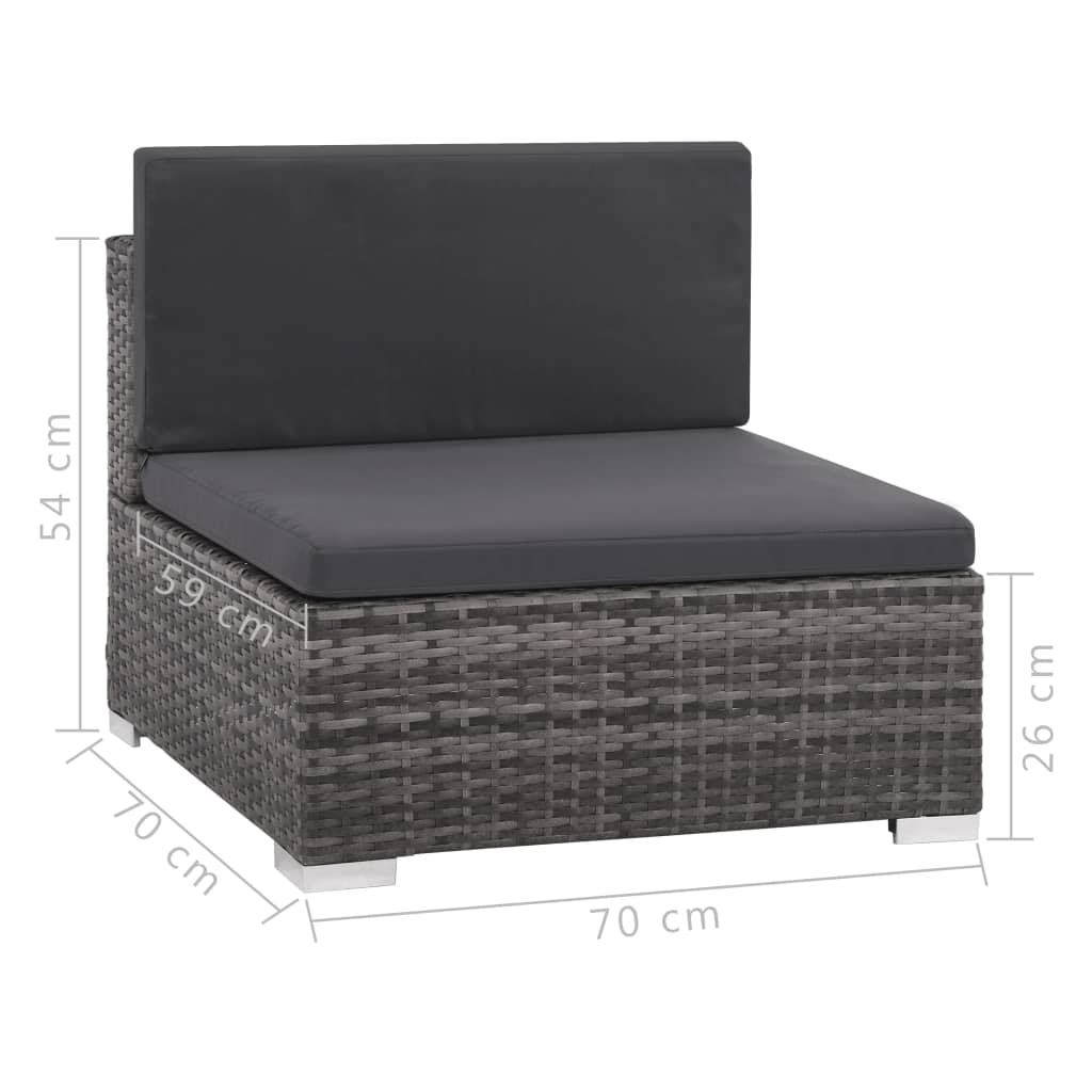 6-delige Loungeset met kussens poly rattan