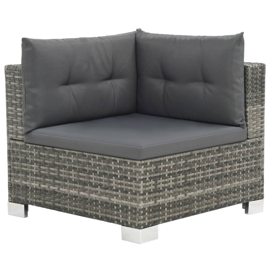 10-delige Loungeset met kussens poly rattan