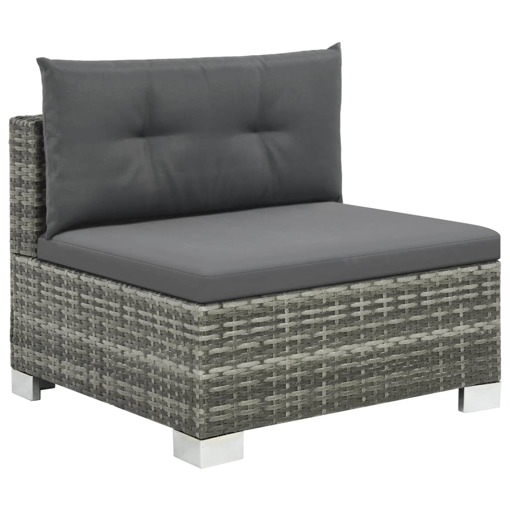 10-delige Loungeset met kussens poly rattan